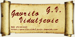 Gavrilo Viduljević vizit kartica